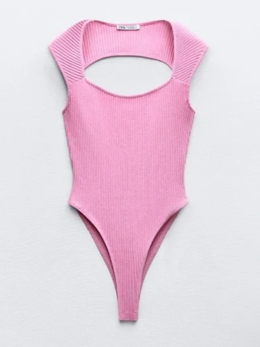 NWOT Zara Pink Ribbed Bodysuit